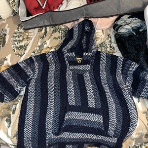 Navy and Gray Striped Men's Sweater